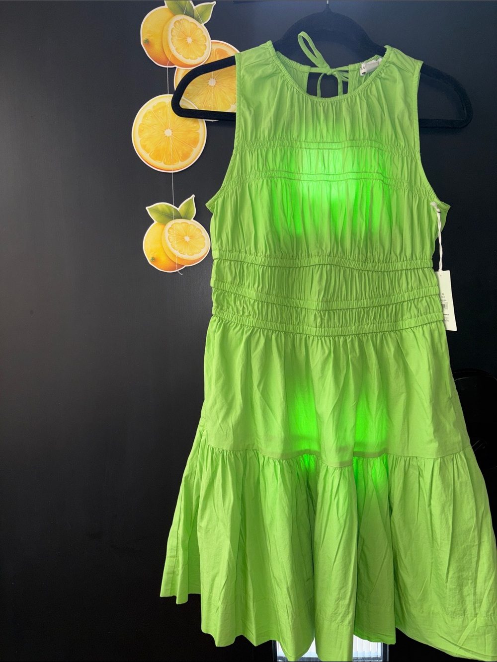 Free Assembly Lime Green Tiered Summer Dress NWT